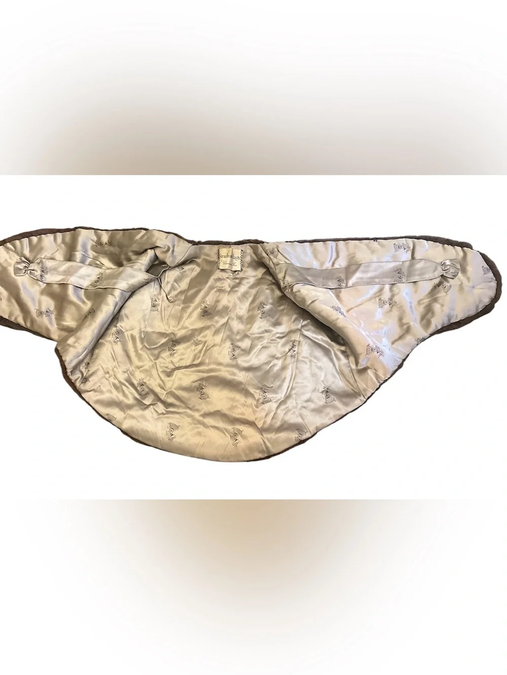 Brown Mink Stole Wrap Shawl Pockets Strashun-Hasty Inc. Full Shiny Luster Vtg